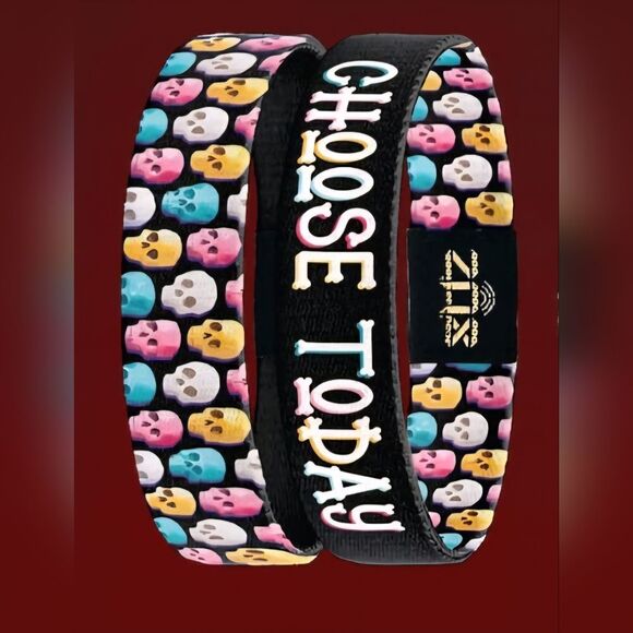 ZOX "CHOOSE TODAY" #1173 SKULL INTERACTIVE Glow N The Dark collectible wristband - Picture 7 of 11